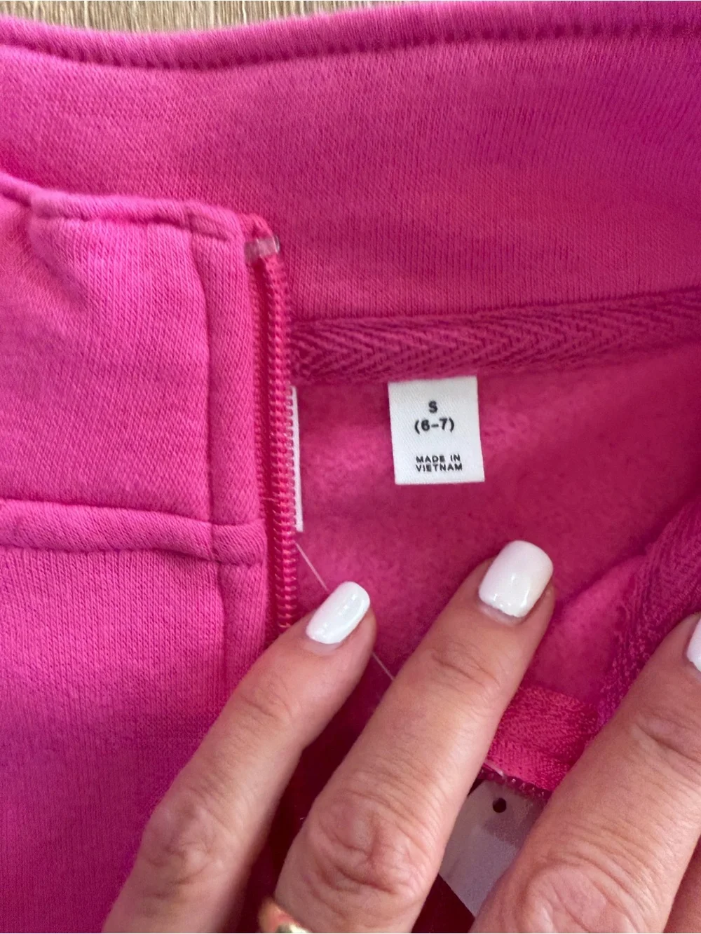 NWT Gap Kids Girls Pink Quarter Zip Cropped Fleece Sweatshirt Size S (6–7)